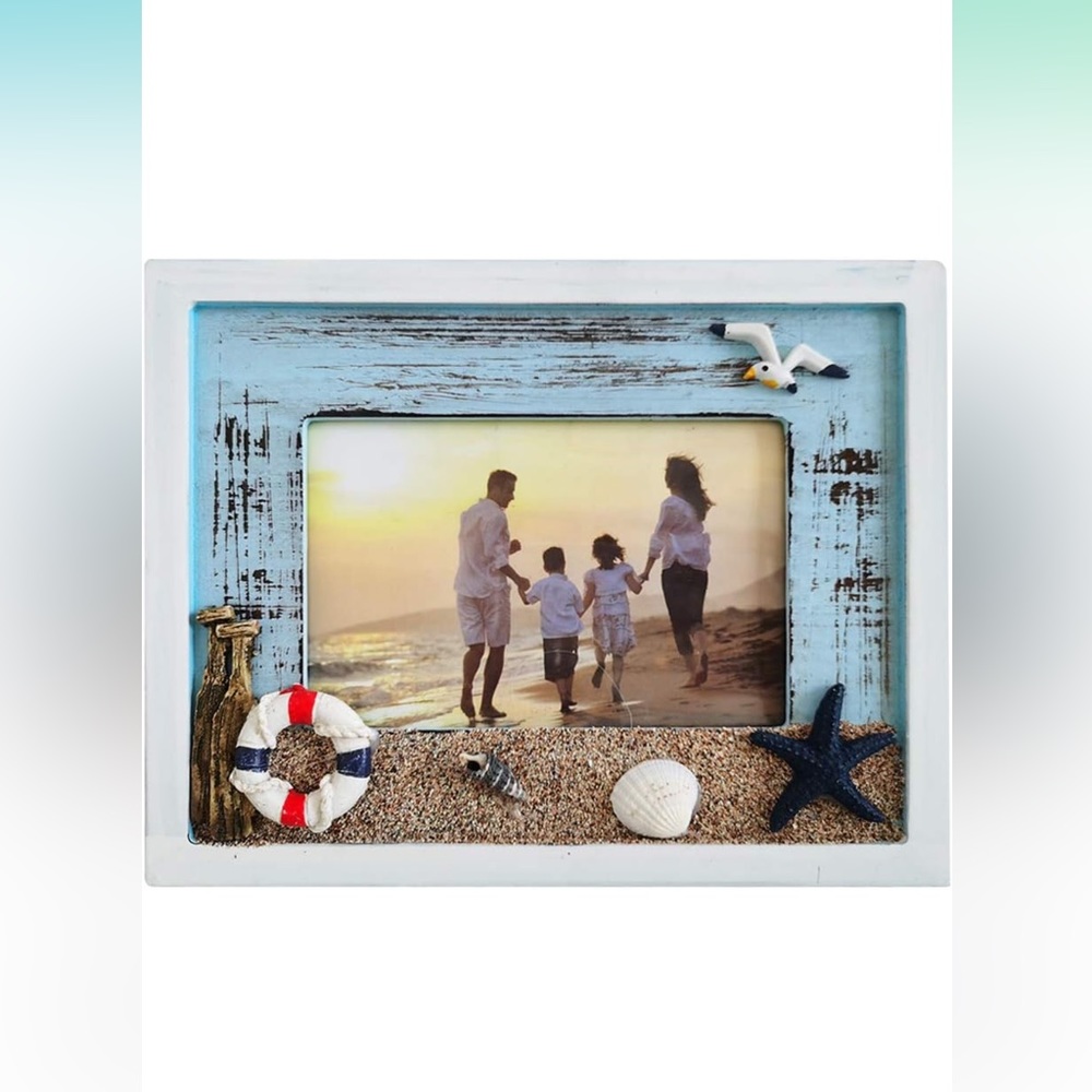 Beach Distressed Horizontal Picture Frames 4 x 6